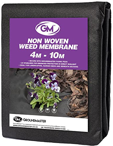 GroundMaster Gartenvlies Wasserdurchlässig (4 m breit x 10 m lang) - Unkrautvlies für Garten, als Bodenvlies, Beetfolie oder Pflanzfolie, leichte 50 g/m² Anti Unkraut Folie, Hochbeet Vlies Plane