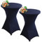 Strech Husse Für Stehtische Ø 60/80cm – Strechüberzug Tischhusse Für Bistrotische – Cocktail Tischdecken Stehtischhusse Für Hochzeit,Geburtstag,Taufe Etc (2Pcs-80cm,Navy Blue)