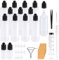 RYMALL Flaschen, Tropfflasche 12x100ml+2x10ml Dropper Bottle Quetschflaschen mit Kindersicherung Deckel Inkl. Trichter Etiketten Transfer Pipette Spritzen und Pinzetten für Liquids, Kunststoff
