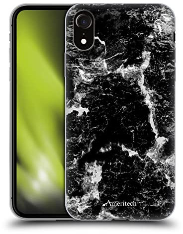 Head Case Designs Offizielle Ameritech Schwarzer Marmor Grafiken Soft Gel Handyhülle Hülle kompatibel mit Apple iPhone XR
