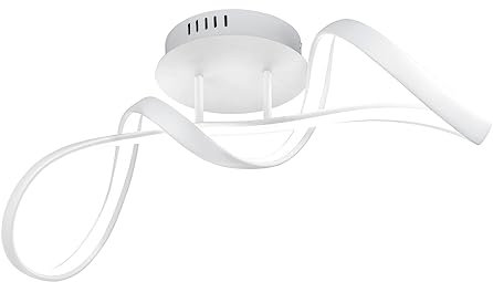 Reality Leuchten LED Deckenleuchte Perugia R67091131, Metall Weiß matt, inkl. 28 Watt LED, Switch Dimmer