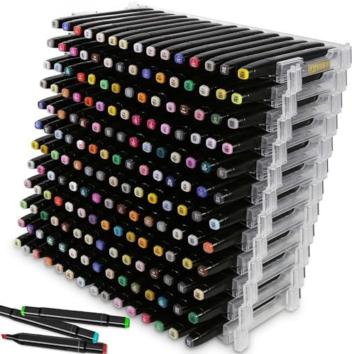 Evemodel 15X12 Slots Clear Penholder Display and Storage Pen Rack for Art Marker Pens Home School Office (Clear, 12pcs)