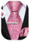 Barry.Wang Krawattenset für Herren, einfarbig, Paisley-, Blumenmuster, Seide, mit Einstecktuch, Manschettenknöpfen, Krawattenklammer, Hochzeit, Business, Einheitsgröße