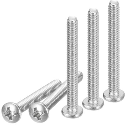 DTGN #6-32X1-1/4 Vis à Tête Cylindrique, 100 Pièces En Acier Inoxydable 304, à Empreinte Cruciforme, Filetage UNC Complet, Finition Brillante, Kit de Vis Et Boulons