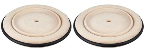 Rayher 6122300 Holzrad, Buche natur, unbehandelt, mit schwarzer Gummibereifung, 12 cm ø, Bohrung 6 mm ø, Holzräder mit Gummiring aus Kautschuk (Packung mit 2)