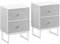 VASAGLE Nachttisch, 2er Set, Beistelltisch mit Stauraum, 2 herausnehmbare Schubladen, Nachtschrank für Schlafzimmer, Wohnzimmer, wolkenweiß-Taubengrau LGS229W14, 30 x 40 x 55 cm (T x B x H)