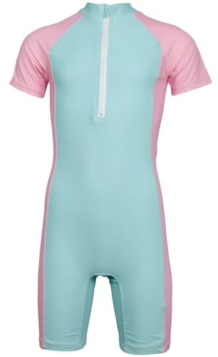 A2Z 4 Kids Girls One Piece Wetsuit Swimsuit Surfing Diving Comfortable - SW Wetsuit 868 Aqua 9-10