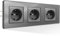 PANGTZEEN Schuko Steckdose mit Kralle 3 Fach Glas Rahmen 224mm Dreifach Wandsteckdose 16A Unterputz Zwei Befestigung Stil Einbausteckdose Grau Für Wohnzimmer, Schlafzimmer, Küche, Büro