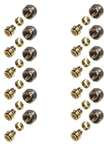 ENVIRON - 12er Satz Klemmverschraubung 16 x 2mm, 3/4 '' | für Heizrohr 16 x 2 und Verteiler für Fußbodenheizung Eurokonus Klemmringverschraubung für Verbundrohr Mehrschichtverbundrohr Heizung Fitting