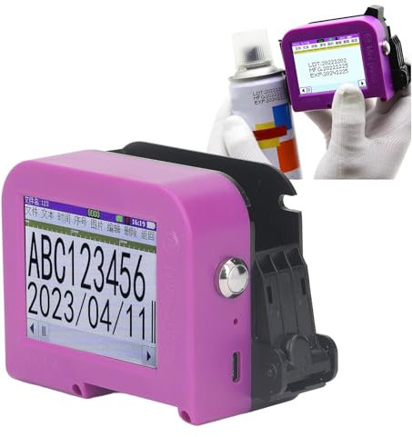 Handheld Tintenstrahldruckerpistole, Abnehmbare Tragbare Mini Smart Tintenstrahlcodiermaschine für Produktionsdatum QR Code 100 Bis 240 V (EU-Stecker)
