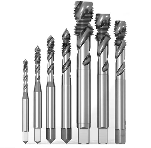 Tarauds et tarauds en aluminium for machines à tarauder avec tarauds hélicoïdaux et forets à tarauder M3 M4 M5 M6 M8 M10 M12 Spécial for outil en aluminium 1 pièces(M8 x 1.25mm)