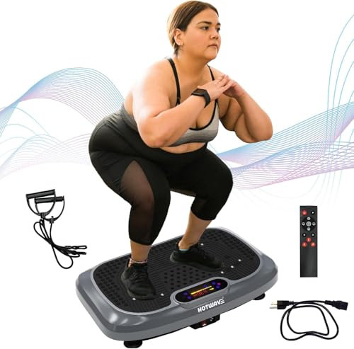 HOTWAVE Vibration Plate Exercise Machine for Lymphatic Drainage, Power Vibrating Plates Platform for Weight Loss - Whole Body Shaker Vibration Plate Machine Home Gym Shaping Fitness Workout