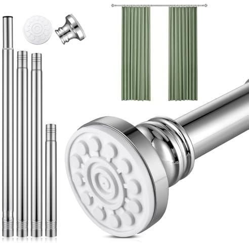 Asta di tensione per tenda estensibile 47-160 cm, asta telescopica in acciaio inox per tenda da doccia in voile senza foratura, binario regolabile per porta dell'armadio della cucina del bagno