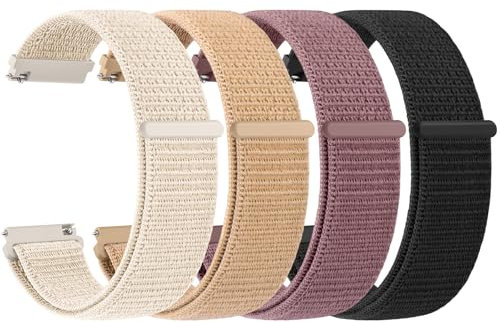 Amzpas Nylon Uhrenarmband 22mm 20mm Armband mit Schnellverschluss, Klettverschluss und Schnellverstellung Geflochtenes Uhrenarmbänder, Universelles Ersatzarmband für Smartwatch Traditionelle Uhr