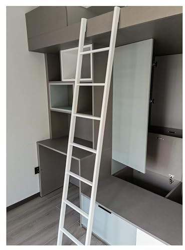 Scala a castello per letto a castello, 154 cm, da pavimento, per rimorchi da viaggio, scaletta per letto a castello con gancio, robusta e sicura, scala doppia su due letti a castello