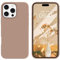 DOMAVER Coque Silicone Liquide pour iPhone 16 Pro - Sensation Super Confortable, Étui de Téléphone Antichoc de Qualité Militaire, Doublure en Microfibre-Housse iPhone 16 Pro 6.3, Brune Caramel