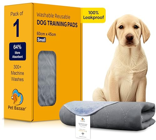 Washable Puppy Pads - Reusable Dog Pee Pads, Waterproof Non Slip Training Mats for Small Dogs, Crates, Travel, House Training, Incontinence, Puppies, Cats, Rabbits, 60 x 45cm