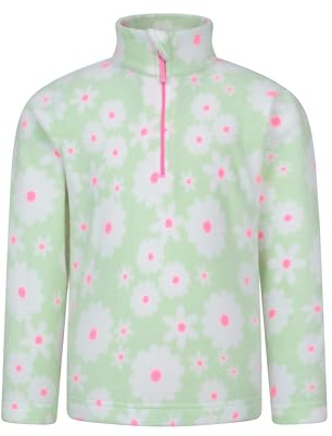 Mountain Warehouse Endeavour Kids Fleece Jacket - Half Zip, Lightweight, Micro Fleece, Fast Dry, Antipill For Boys & Girls - For Spring Summer, Travel & Outdoors Pale Green Kids Size 9-10 Years