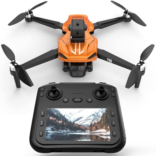 F180 GPS Drone with Camera 4K, 4.5LCD Screen for Adults, 90° Electric Adjust Lens, Professional Drone with Follow Me, Auto Return Home, Under 249g, Tap Fly, RC Quadcopter GPS Drones for Beginner