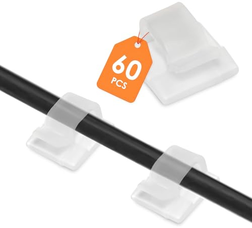 Spetebo Haken für Deko selbstklebend transparent klein - 60 Stück - Mini Klebehaken Kabel Clips für Lichterketten ohne Bohren - Mehrzweckhaken Wandhaken Kabelbefestigung Aufhängeclips mit Klebepads
