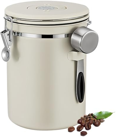 PRITOK WANDGU 2,8L Kaffeepads Aufbewahrung Luftdicht: Runde Kaffeepaddose Vorratsdose mit Löffel, kaffeepads Aufbewahrung-Metalldose mit Deckel, 20,8 x 14,8CM