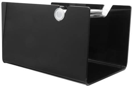 3-scheiben Etikettenrollenhalter aus Acryl, Schwarz, Verstellbar | Tisch Organizer für Büro und Lager, für Labels, Sticker und Bänder, Einfache Montage