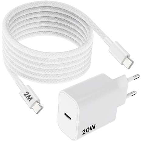 USB C auf USB C Kabel iPad Ladegerät Schnellladekabel iPhone 16 Ladekabel 2M Nylon Geflochtenes Kompatibel mit 2025 iPad Air 13/11/iPad Pro 13/11 Generation, iPhone 15 Pro Max 16 Plus 17 Air, MacBook
