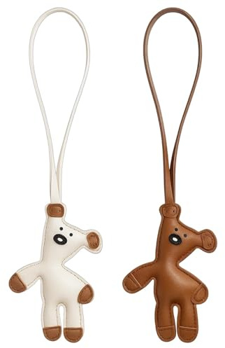GakQll 2 Stück Taschenanhänger Bär, Süße Bag Charms für Tasche Und Schlüsselanhänger, Niedlicher Taschenanhänger Lustig, Hochwertiges PU-Material, 8x12x2 cm, Geschenk für Kinder und Damen