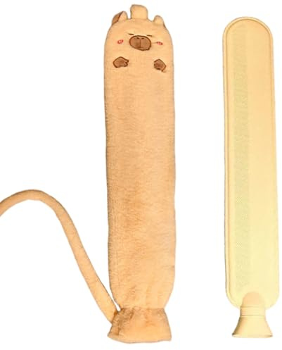 Zyiphor Wärmflasche Lang mit Bezug Weichem,2L Groß Wärmflasche Schlauch Tier für Kinder & Erwachsene,Plüsch Nackenwärmflasche für Nacken, Schultern, Füße,Rücken, Bauch & Bettwärme(72x12cm)