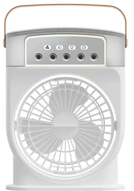 Mini Aire Acondicionado Portátil, Enfriador de Aire sin Tubo Exterior | Silencioso y Depósito de Agua 3 Velocidades Ventilador Humidificador con Type-C y Temporizador para Dormitorio Oficina