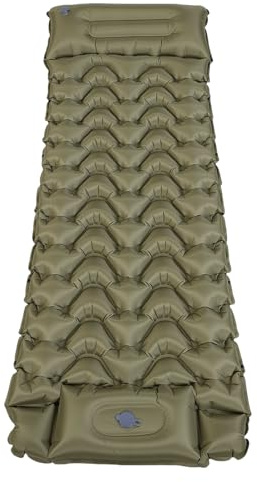 Tixiyu Aufblasbare Camping-Isomatte, Leicht, Langlebig, Tragbar, Luftmatratze, Ergonomisches Design für Wandern, Reisen, Zelt, Grün
