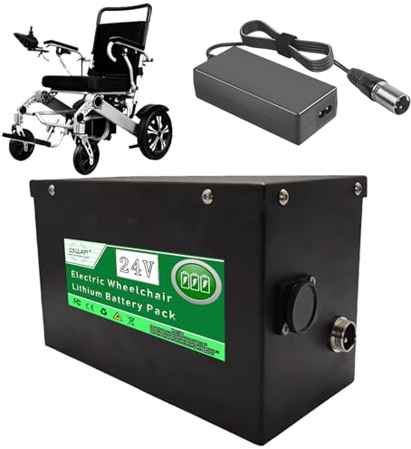 ZXLLAFT Electric Wheelchair Battery 24 Volt Lithium Battery 13Ah Rechargeable Batteries Replacement Batteries for other Mobility Scooters with Charger and Port Cover,24V16Ah