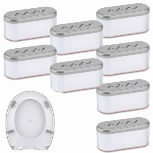 8 Pcs Toilet Buffers Universal Toilet Lid Seat Buffer Spacers | White Rubber Bumper, Strong Adhesive Evenly Distributes Weight To Prevent Seat And Bowl Damage Reduces Noise