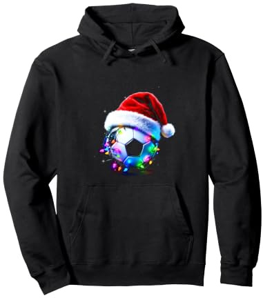Ballon de Football Festif avec Bonnet de Père Noël et lumières Sweat à Capuche