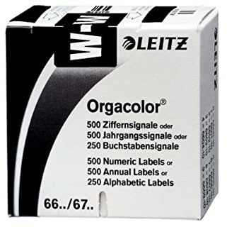Leitz 66321000 Orgacolor Buchstabensignal W, 250 Stück, schwarz