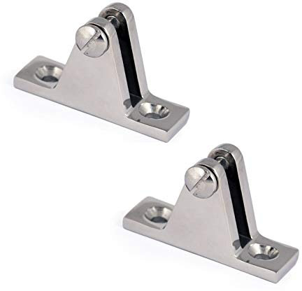 wellenshop 2 Stück Edelstahl Verdeckbeschlag mit Gabel gerade 90° und Schraubbolzen. Zur Befestigung von Biminis, Sonnensegeln u.a.