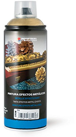 Montana Colors MTN Industrial Spray Oro Cromado 400ml - Spray con Efectos Metálicos, Oro Cromado, 400 ml