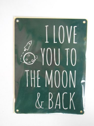 Metal Hanging Sign - Love you to moon and back Shabby Chic