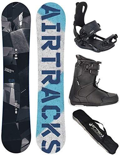 Airtracks Snowboard Set - Board Jungle Wide 150 - Softbindung Master - Softboots Master QL 40 - SB Bag
