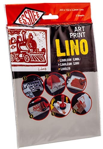 ESSDEE Bloque de impresión Lino 3,2/L3 de 200 x 150 x 3,2 mm, Paquete de 2, Linóleo, Gris, 203 x 152, 2
