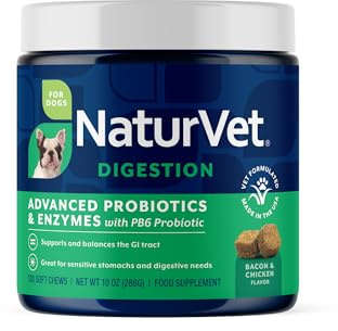 NaturVet Advanced Probiotics & Enzymes Dog Supplement - 120 Soft Chews