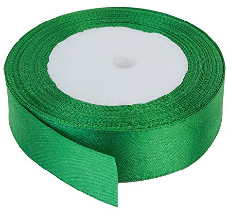 Trimming Shop Bottle Green Ribbon Roll - 40mm x 25 Metres - Double Sided Satin Brightly Coloured - 100% Polyester - for Gift Wrapping, Decorating, Arts and Craft - Machine Washable