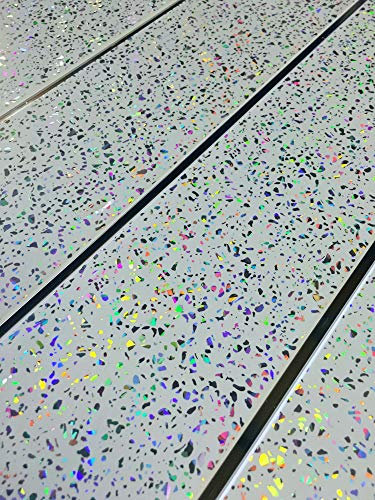 DBS Platinum White Sparkle Chrome 5mm Bathroom Ceiling Panels Wall Cladding (16 Pack)