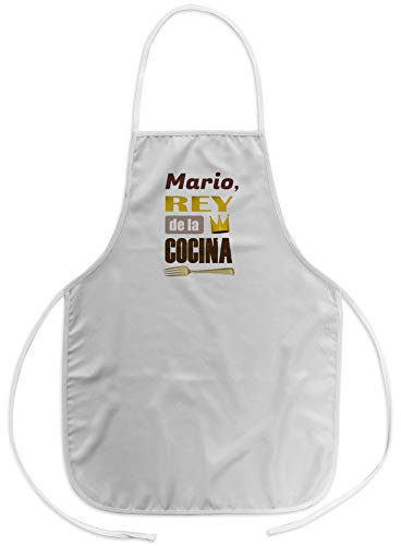 LolaPix Dia del Padre Delantal Personalizado con Nombre. Regalos Personalizados para Hombre. Varios diseños. Delantal Chef Rey Cocina