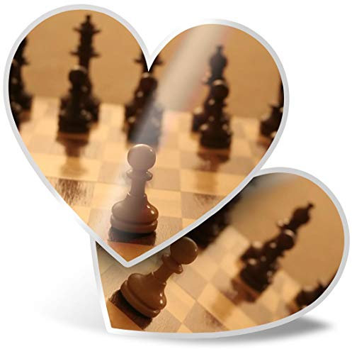 2 x Heart Stickers 7.5 cm - Chess Board Game Laptop Tablet Luggage Scrapbook #8882