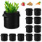 WHATWEARS 12-Pack 7 Gallon Plant Grow Bags, Thickened Nonwoven Fabric Pots with Handles, Vegetable Planter Bags Containers, Cloth Planters for Garden Vegetable/Flower/Plant/Fruits Outdoor (Black)
