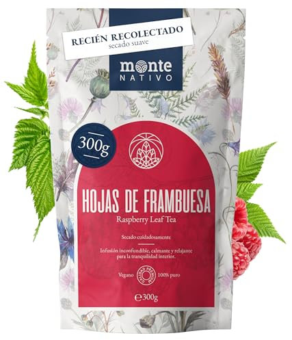 Tisane Feuille de Framboisier grossesse Monte Nativo (300g) - Thé Feuilles de framboisier - Tisane Fertilité - Raspberry Leaf Tea - 100% pur et naturel, sans additifs - Infusion femme enceinte