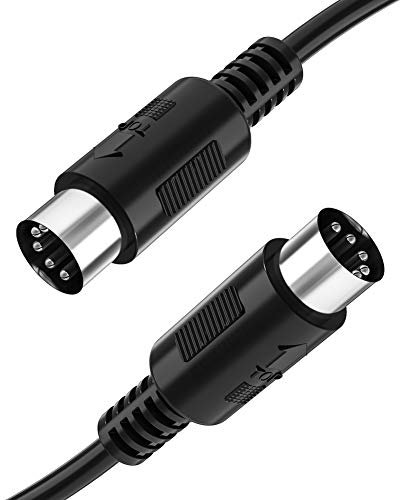 Cavo MIDI 5 pin DIN maschio a maschio 1 m, cavo Midi compatibile con sintetizzatore, tastiera pianoforte, sequencer, tamburi elettronici, processore effetti, campionatore, pedale multieffetto