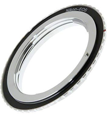 Adattatore obiettivo Pro per l'uso con obiettivi Nikon F. Compatibile con fotocamere Canon EOS EF.