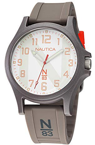 Nautica Herren-Armbanduhr NAPJSS118, Quarz, Silikon, Grau, 20 Stück